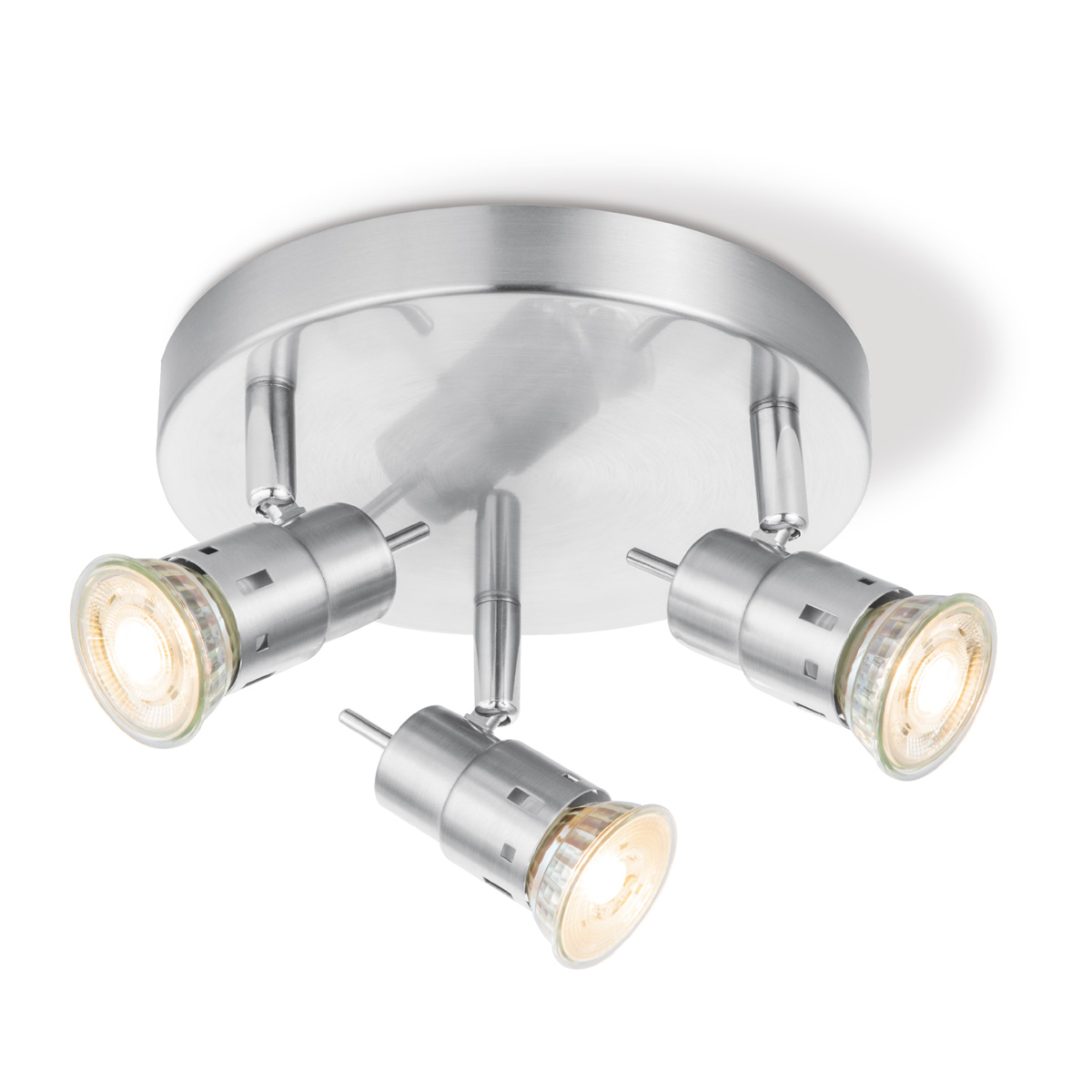 Home sweet home LED opbouwspot Cilindro 3 lichts Ø 19 cm - mat staal